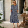 Sarah | Vestido Midi Floral Sem Esforço para Mulher