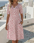 Carmen | Vestido midi floral solto e leve para Mulher