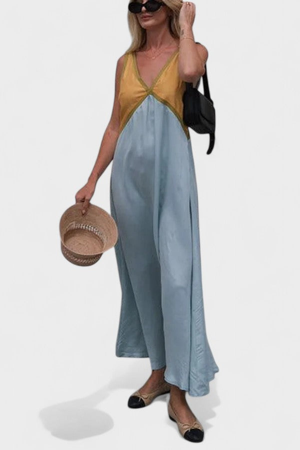 Lara - Vestido Comprido Bicolor