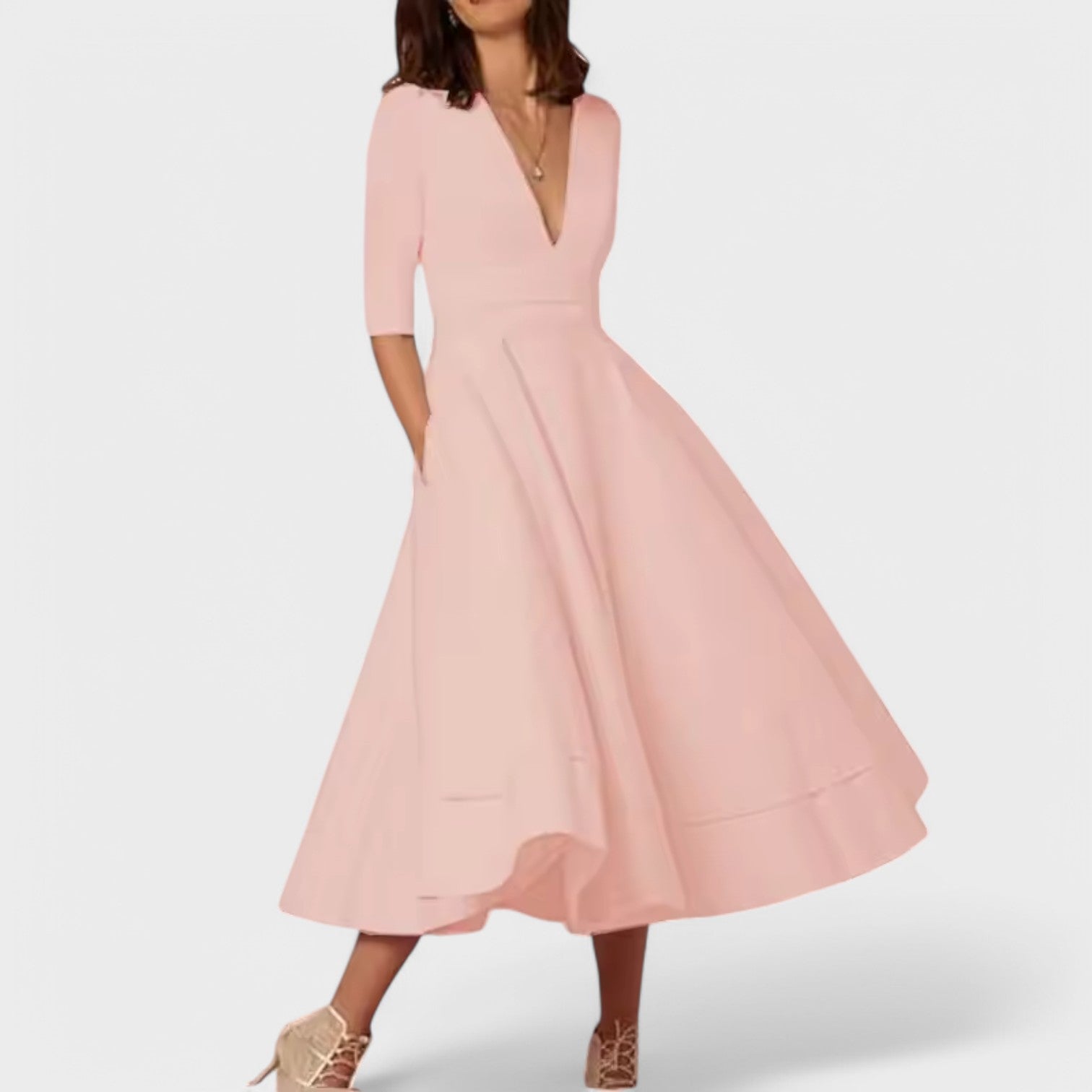 Helena - Vestido elegante com decote em V