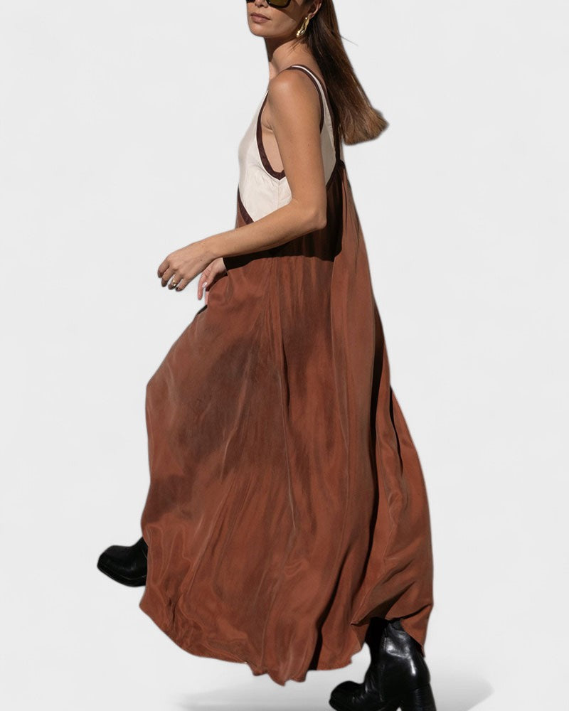 Lara - Vestido Comprido Bicolor