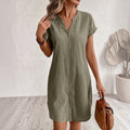 Tess | Vestido camisero de linho elegante e confortável para Mulher