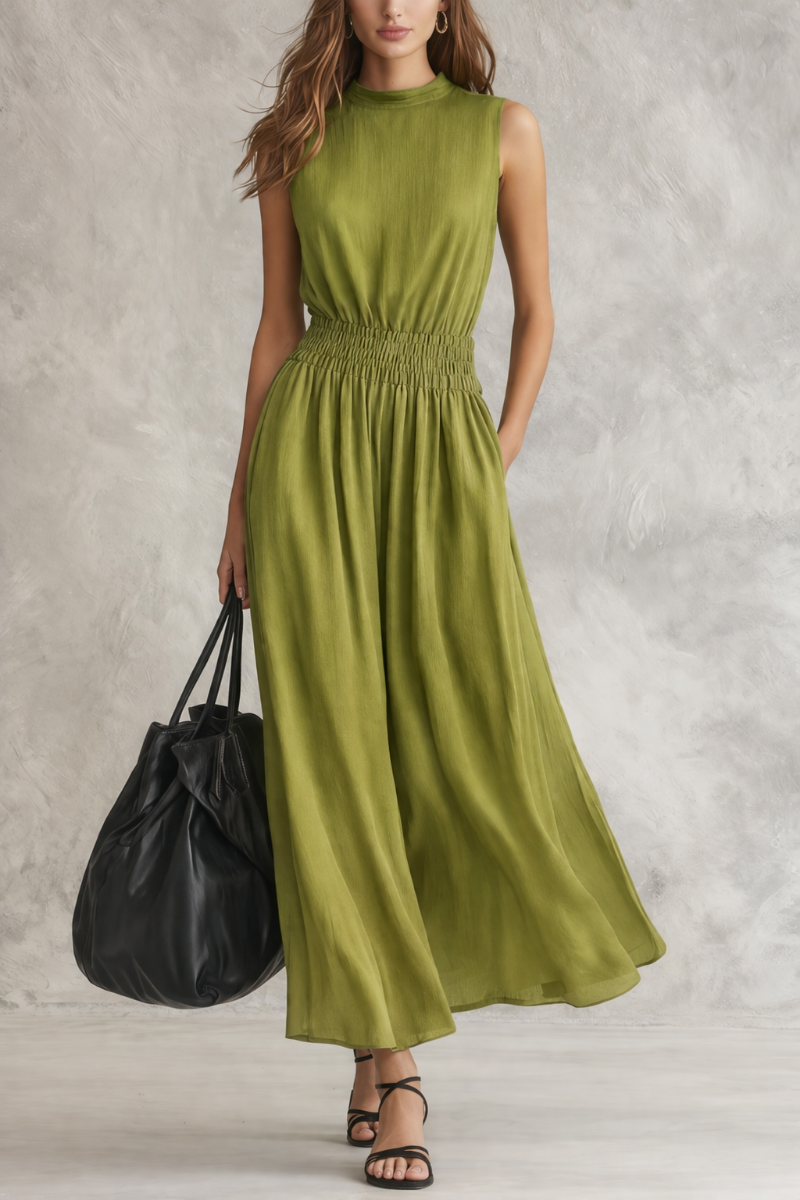 Silvina | Vestido Maxi com Cintura Smocked que Liberta e Define ao Mesmo Tempo