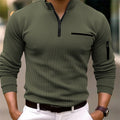 Herre - Camisola de Manga Longa Masculina com Zíper – Moderna, masculina e estilosa
