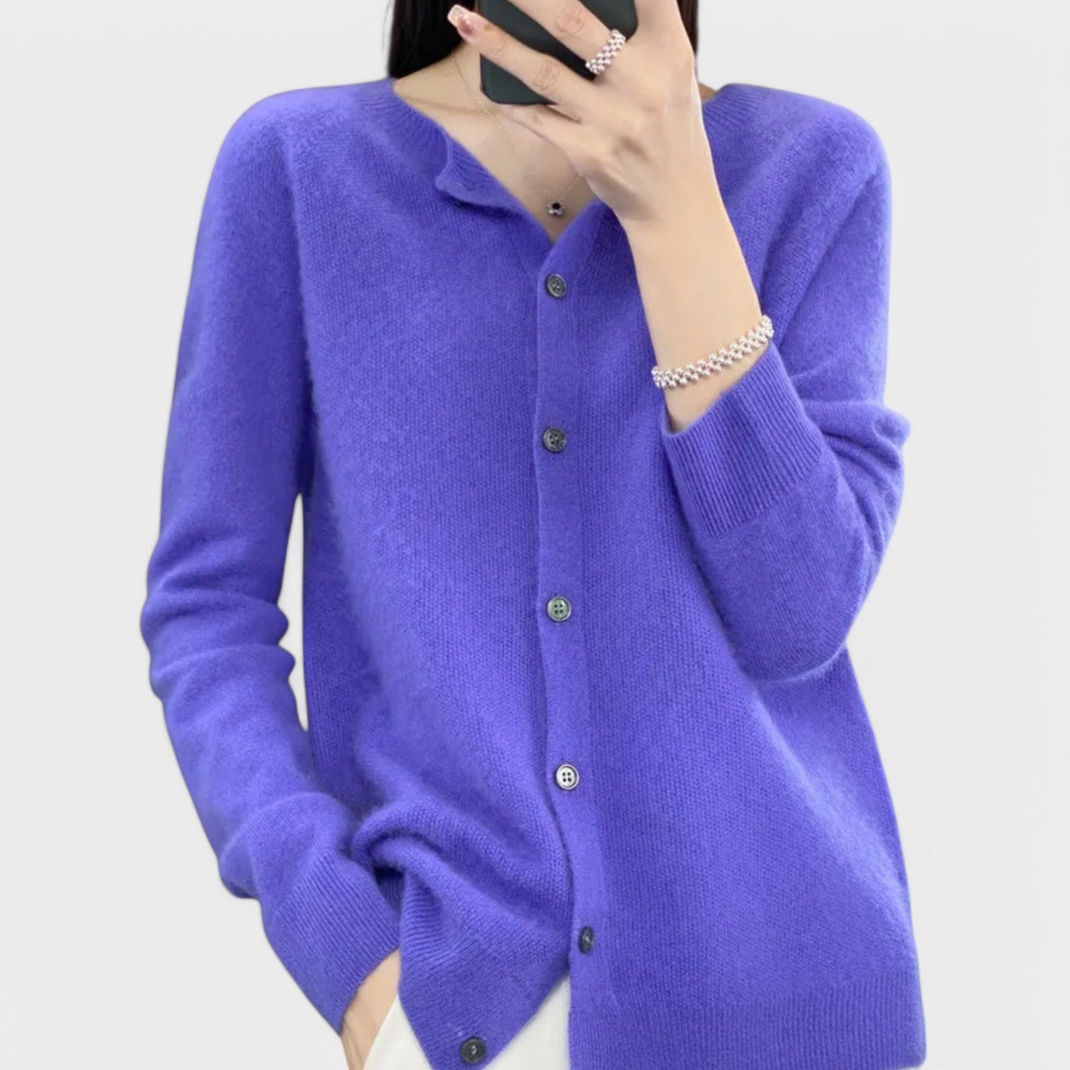 Jéssica - Cardigan em Malha de Caxemira