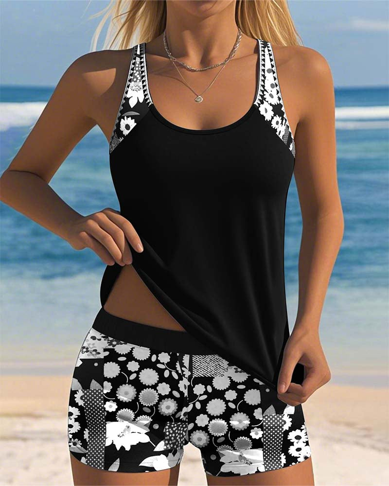 Laura - Conjunto de biquíni de duas peças com estampa floral