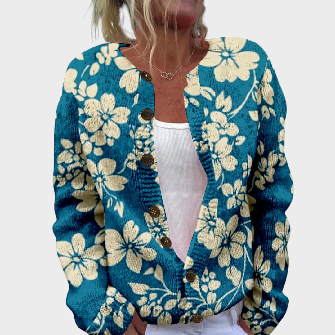 Mariana - Cardigan Floral de Outono