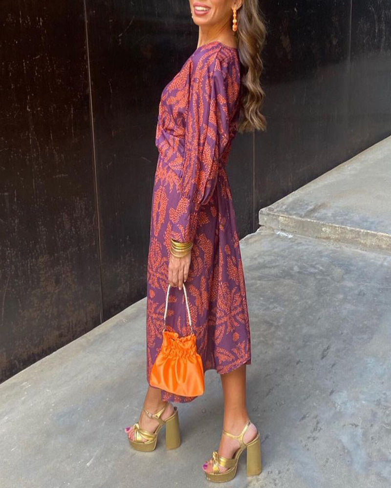 Natália | Vestido Midi Boho em Algodão com Estampa Étnica | Éloren Lisboa