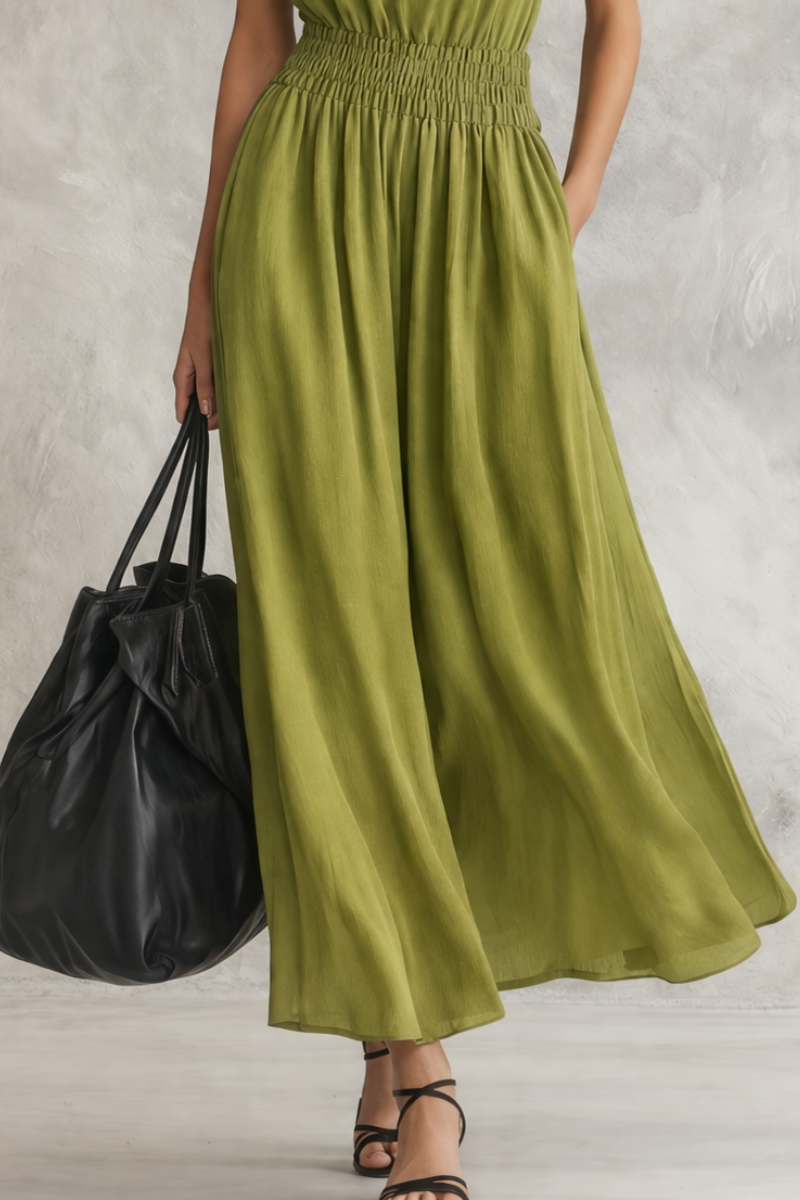 Silvina | Vestido Maxi com Cintura Smocked que Liberta e Define ao Mesmo Tempo