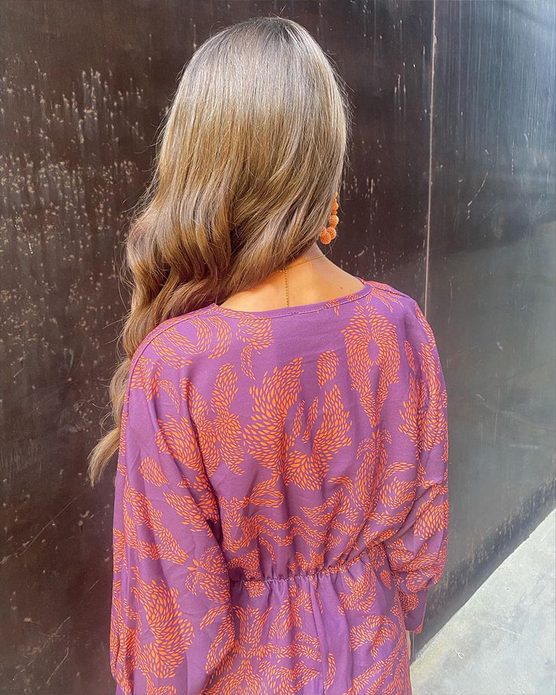 Natália | Vestido Midi Boho em Algodão com Estampa Étnica | Éloren Lisboa