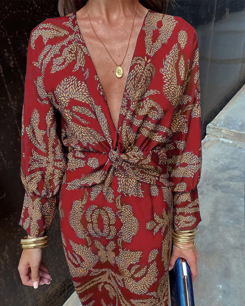 Natália | Vestido Midi Boho em Algodão com Estampa Étnica | Éloren Lisboa