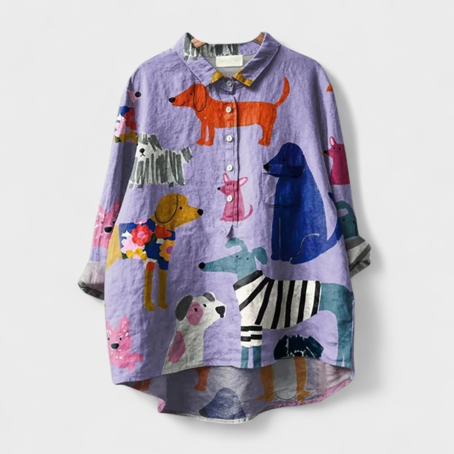 Elisabete - Camisa com padrões para senhora