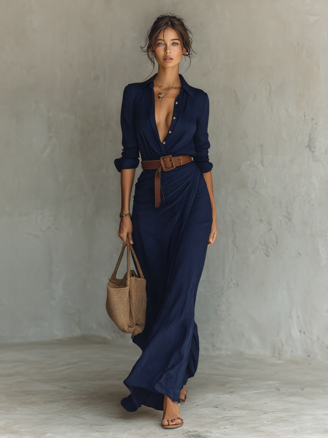 Victorie | Vestido Longo Fluido Elegante que Valoriza a Silhueta