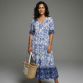 Nora - Vestido de verão feminino estampado floral com decote em V para Mulher