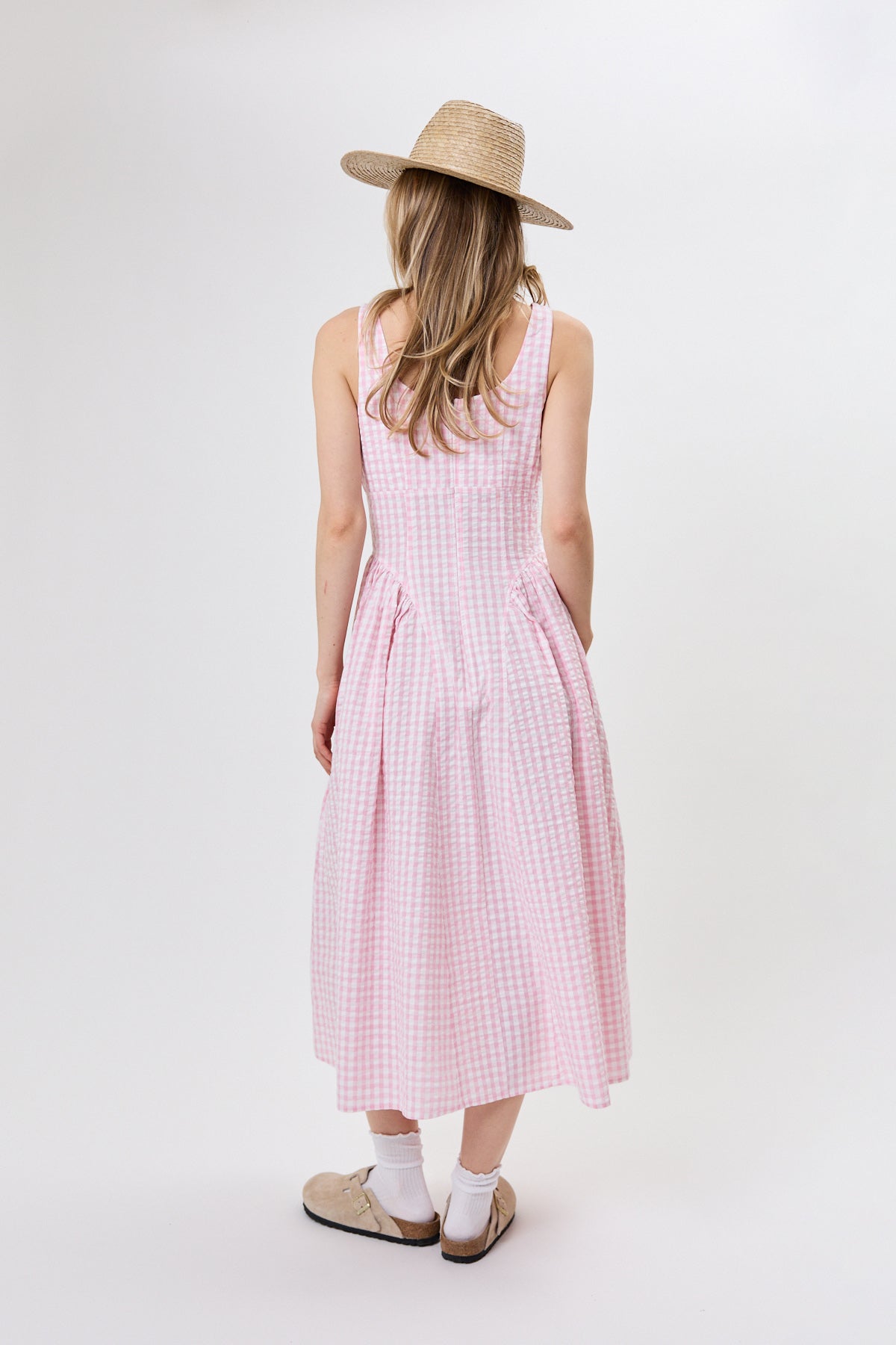 Vestido Catarina — Éloren Lisboa · Detalhe padrão gingham