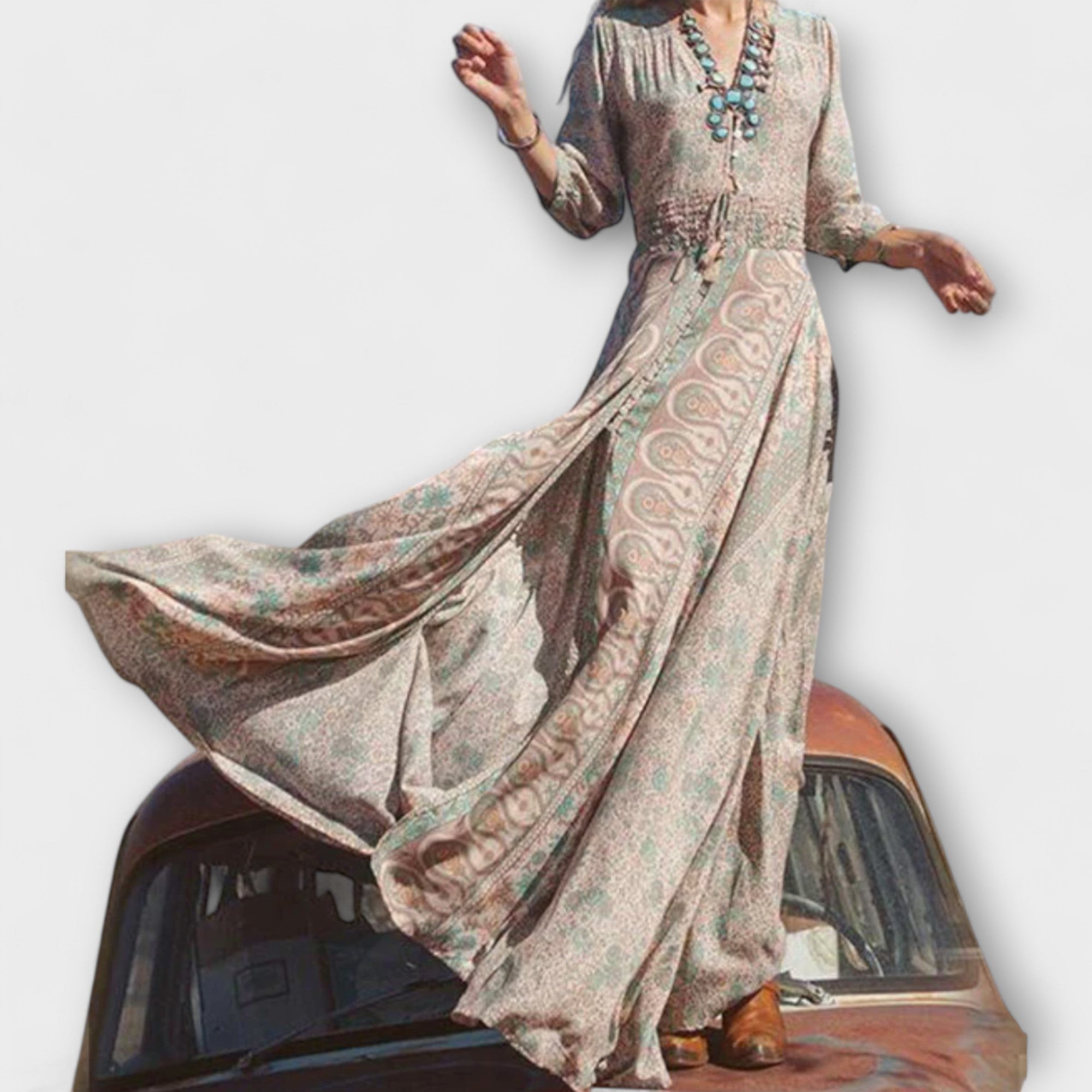 Yolanda - Vestido Maxi Boêmio Casual