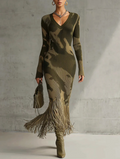 Maria - Vestido Tricot 'Camo Chic' Decote V