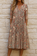 OLIVIA | VESTIDO ELEGANTE COM DECOTE EM V PARA MULHER