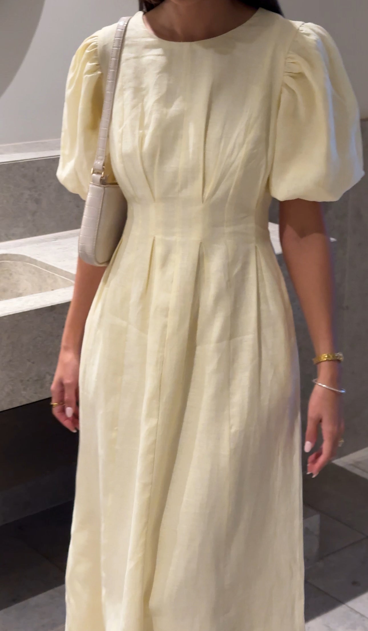 Catarina | Vestido Maxi em Linho com Mangas Abaloadas