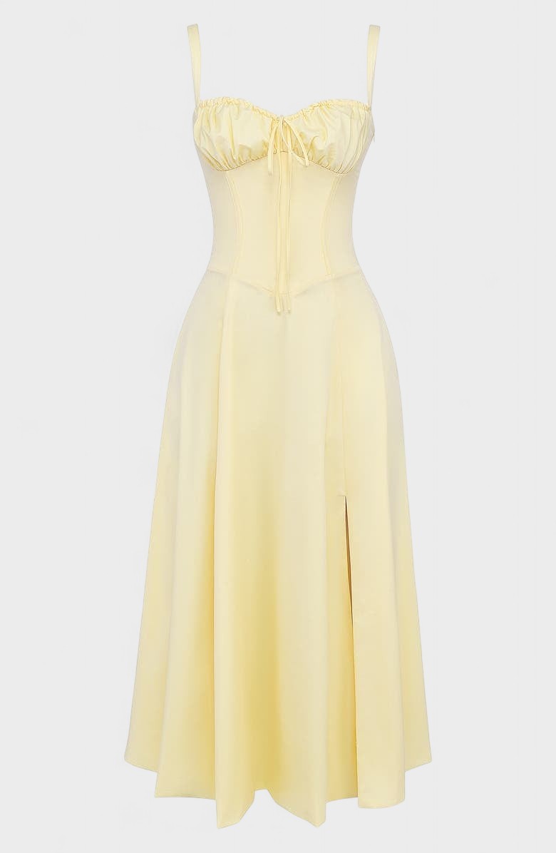 Carolina - Vestido Floral com Corpete Ajustado