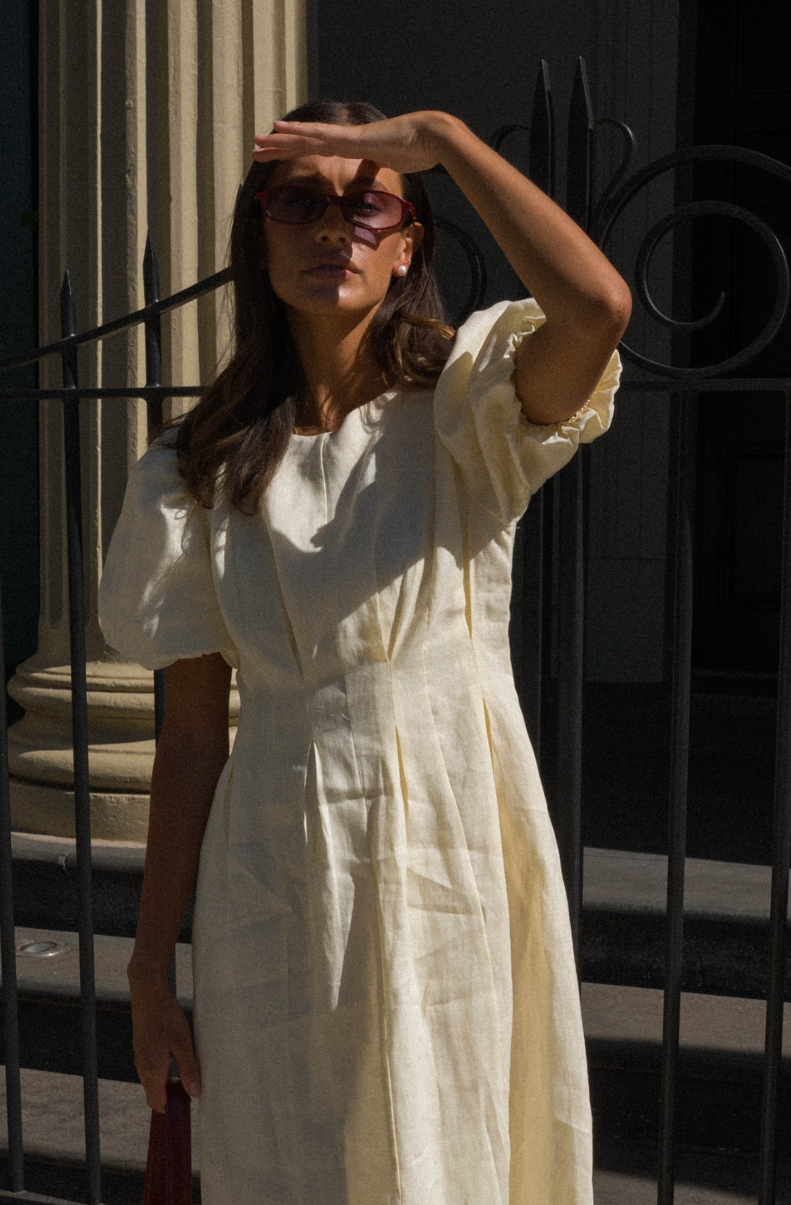 Catarina | Vestido Maxi em Linho com Mangas Abaloadas