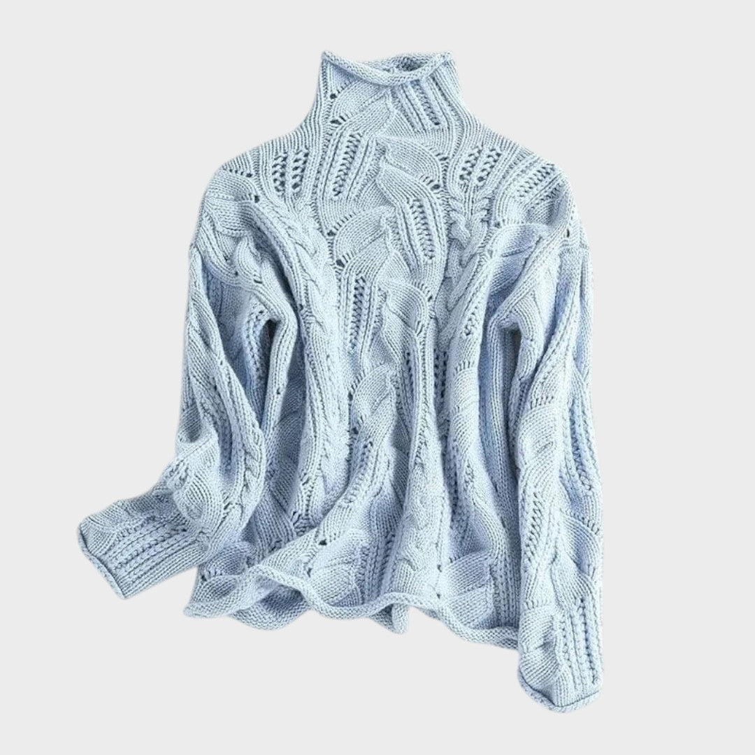 Luana – Camisola de caxemira com padrão entrançado