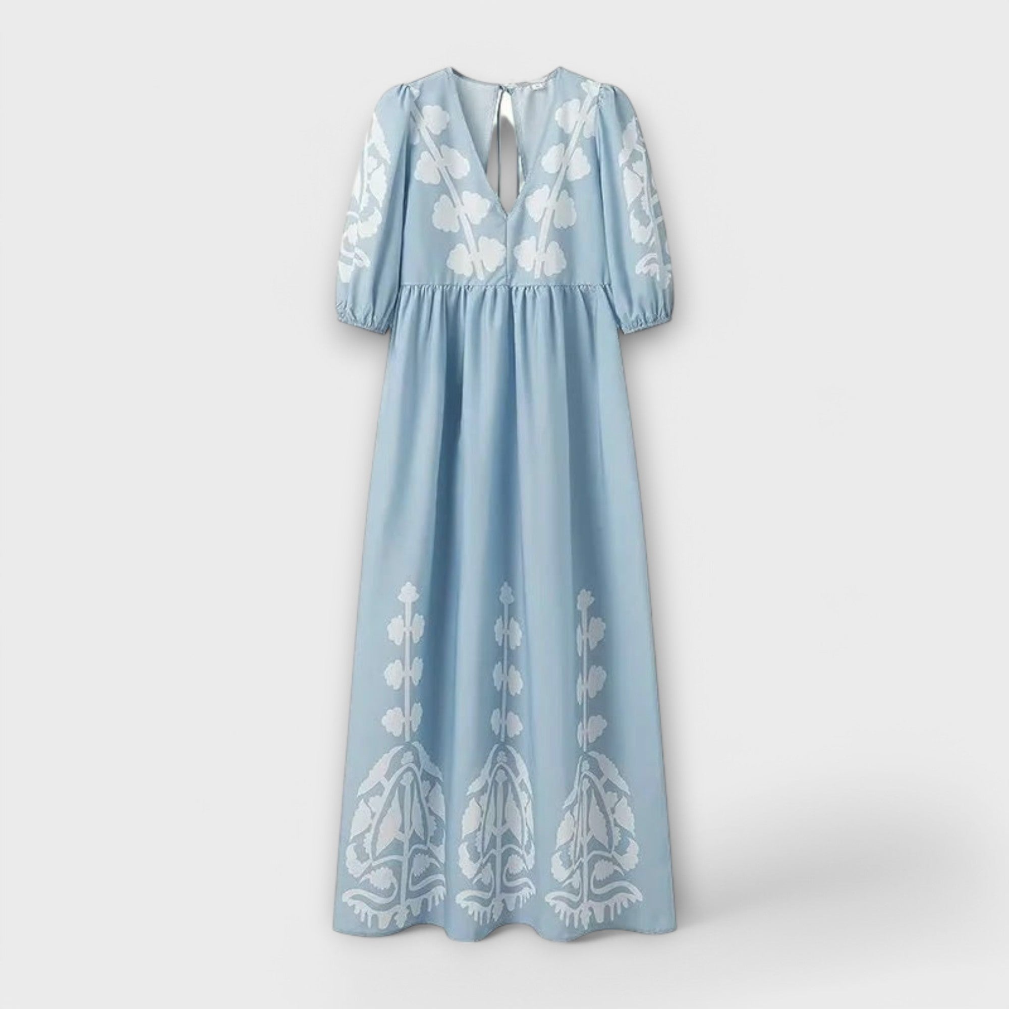 Sílvia - Vestido Estampado para uma Elegância sem Esforço