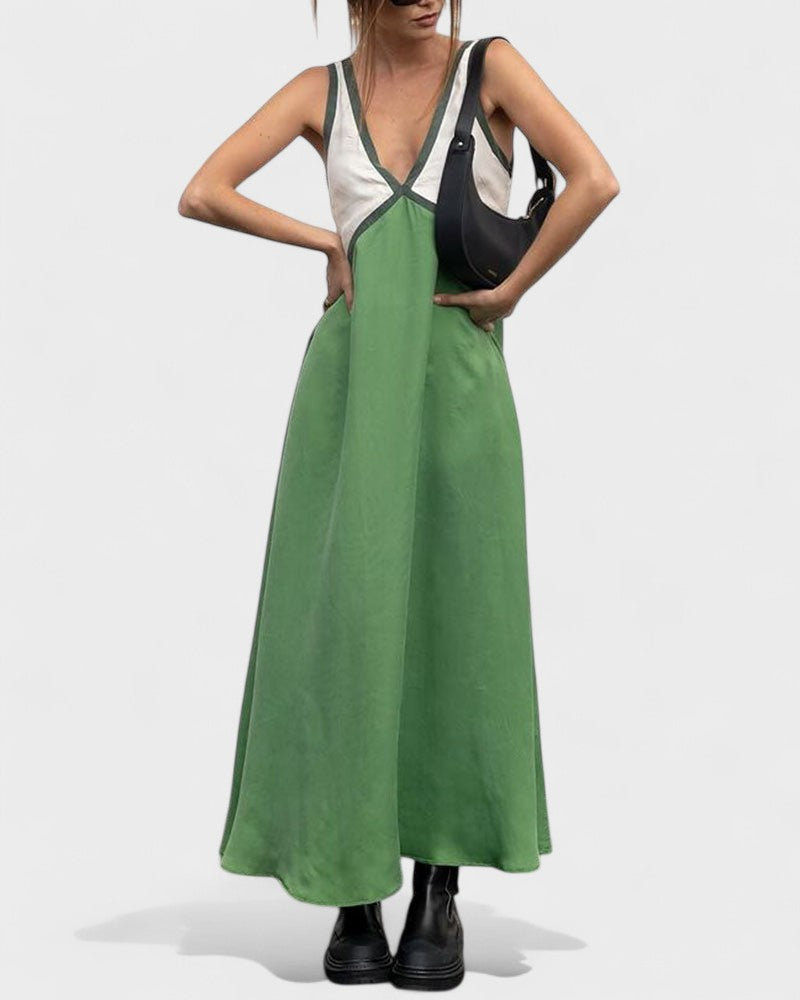 Lara - Vestido Comprido Bicolor