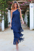 Laura | Vestido longo com franjas