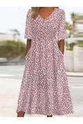 COLETTE | VESTIDO MIDI COM POÁ ELEGANTE QUE AFINA A SILHUETA PARA MULHER