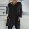 Helena | Top Oversized Mulher Manga Comprida com Bolsos