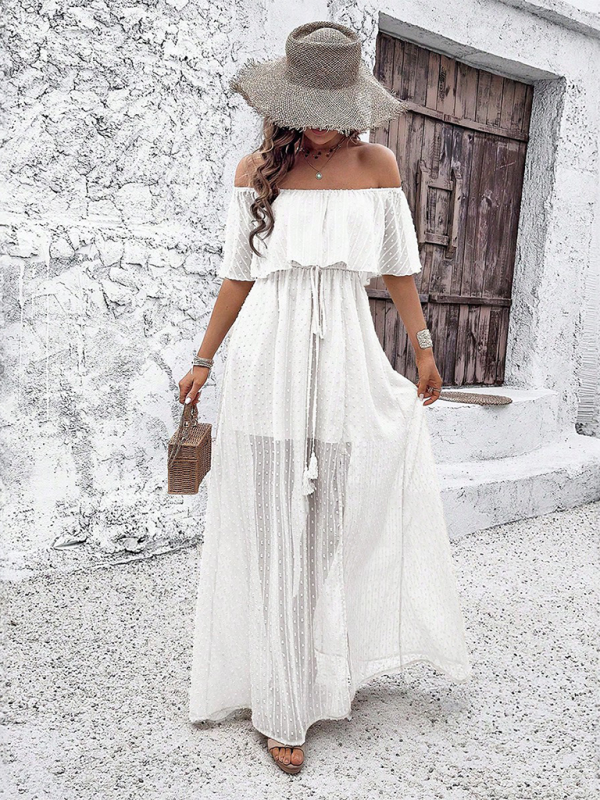 Beatriz - Vestido maxi com ombros à mostra