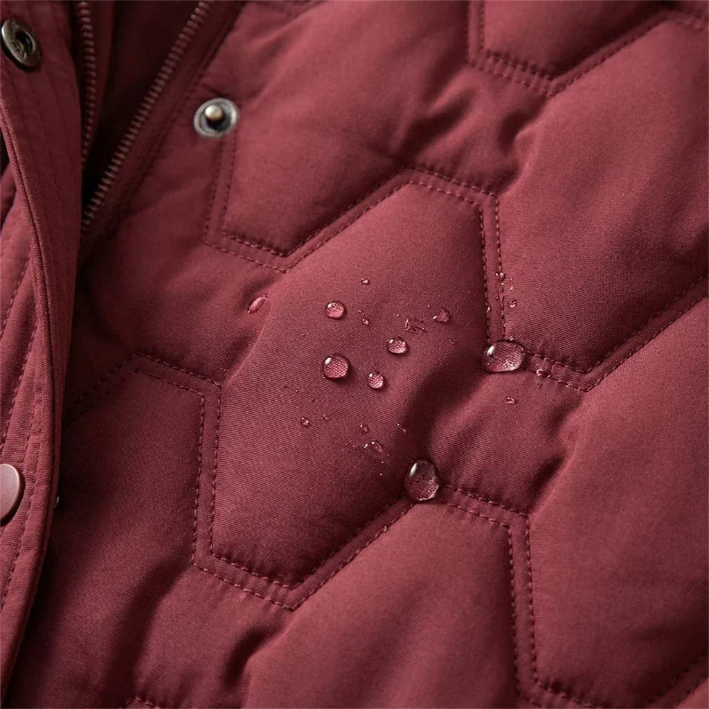 Lumière | Casaco longo de penas com capuz