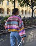 Liliana | Camisola de Lã Mulher Riscas Oversize Malha Grossa