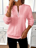 Núria | Camisola com Fecho Zip Mulher Textura Torcida Manga Comprida