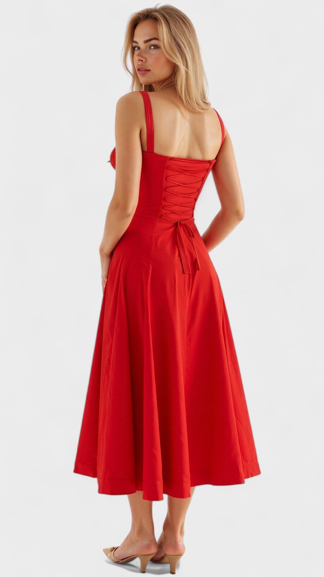 Carolina - Vestido Floral com Corpete Ajustado