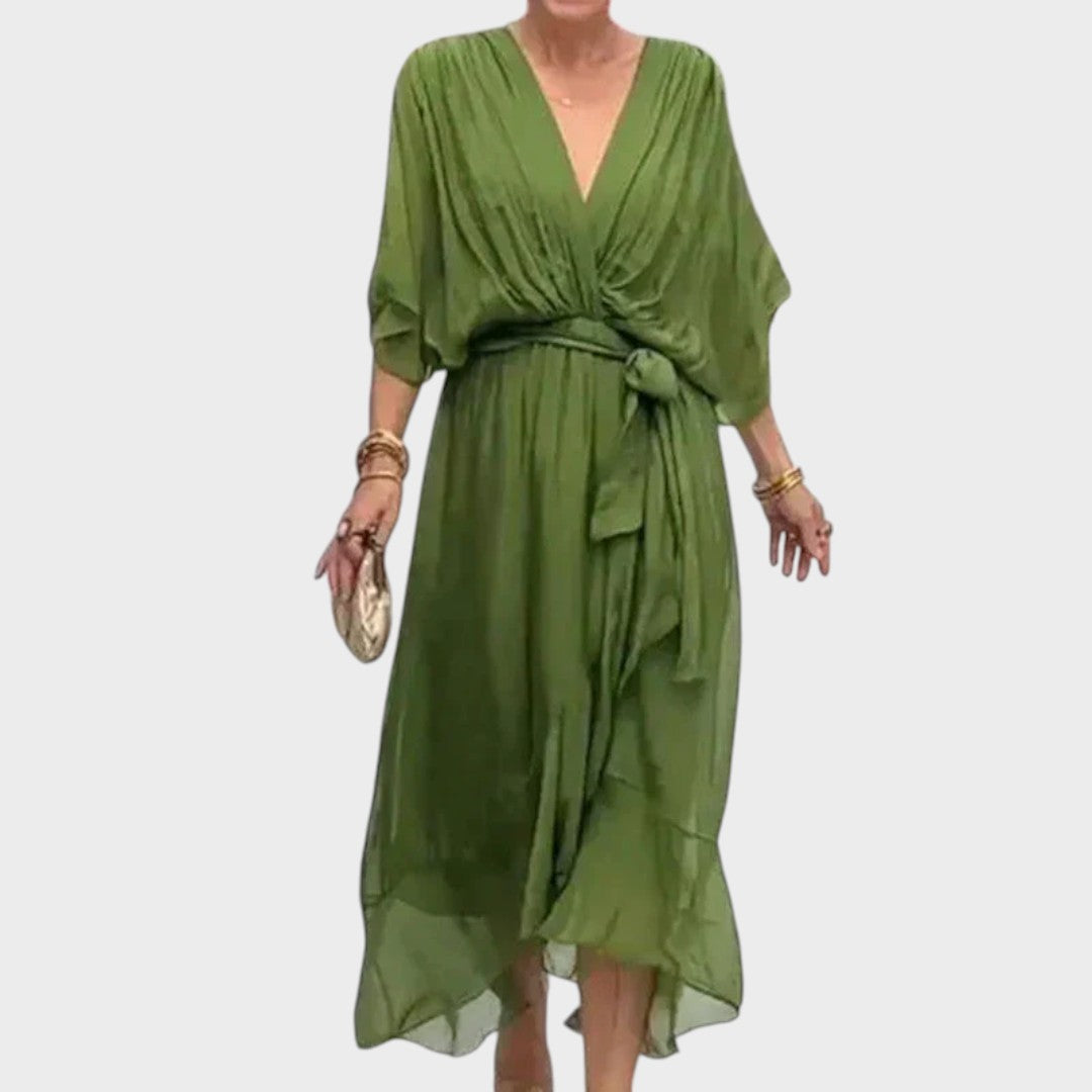 Patricia - Vestido com Laço e Detalhes Artesanais