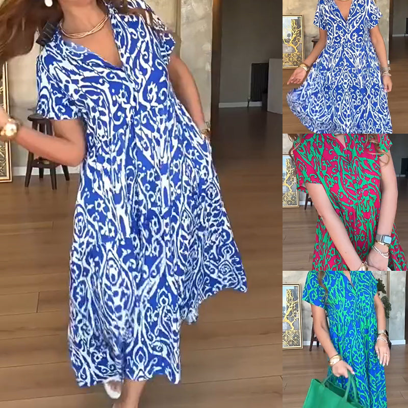 Filipa | Vestido Longo Estampado em Linha A