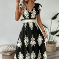 Candela - Vestido maxi barroco com decote em V para Mulher