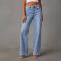 Vera | Jeans Perna Larga Cintura Alta Mulher