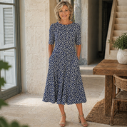 Sarah | Vestido Midi Floral Sem Esforço para Mulher