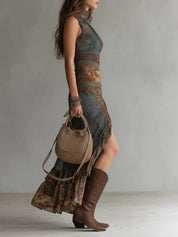 Elena | Vestido Longo Assimétrico com Fenda Elegante que Valoriza a Silhueta