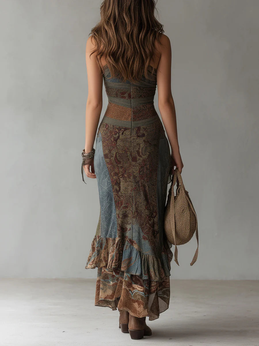 Elena | Vestido Longo Assimétrico com Fenda Elegante que Valoriza a Silhueta