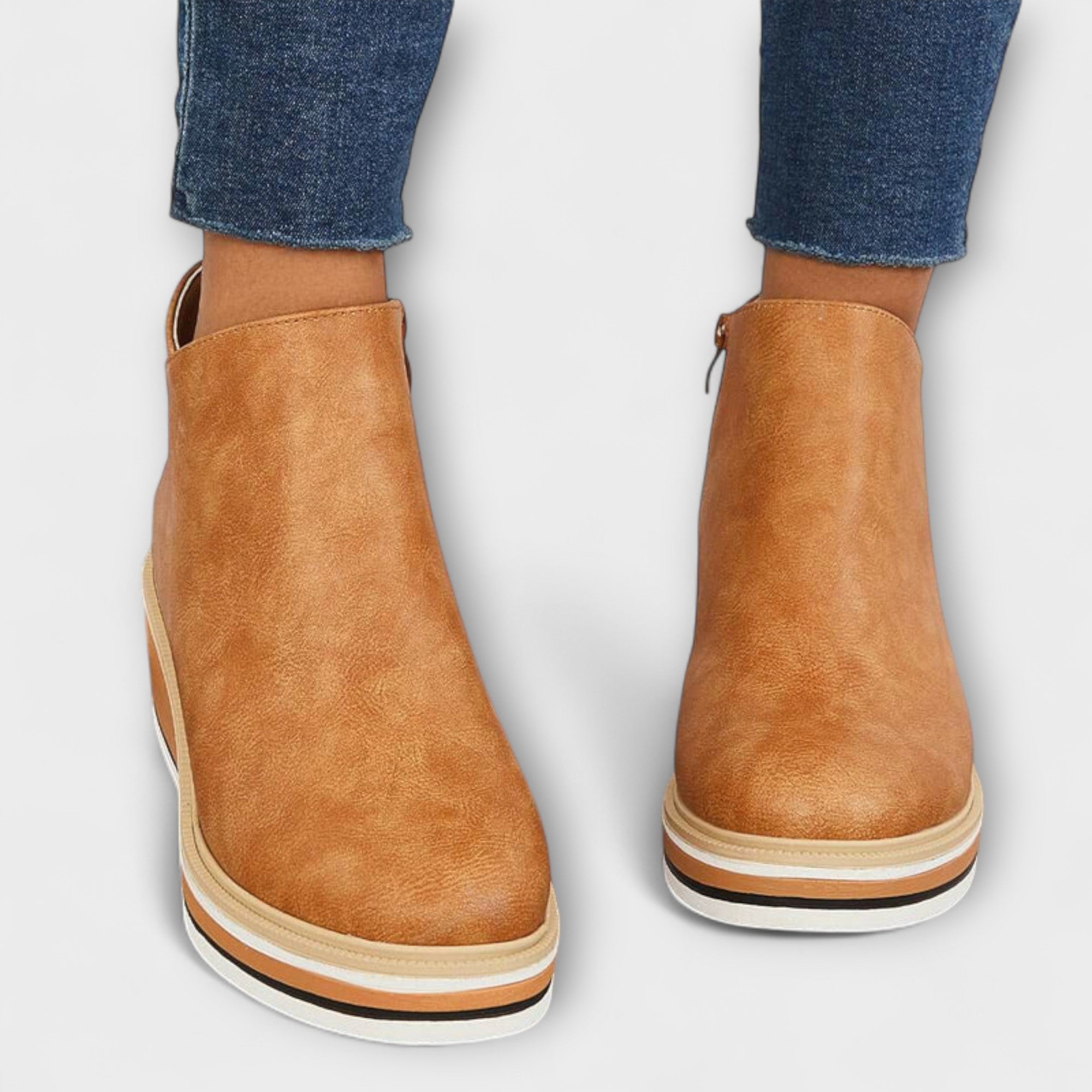 Mariana | Botas Elegantes e Confortáveis em Bege e Azul Escuro, do 35 ao 43