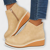 Mariana | Botas Elegantes e Confortáveis em Bege e Azul Escuro, do 35 ao 43