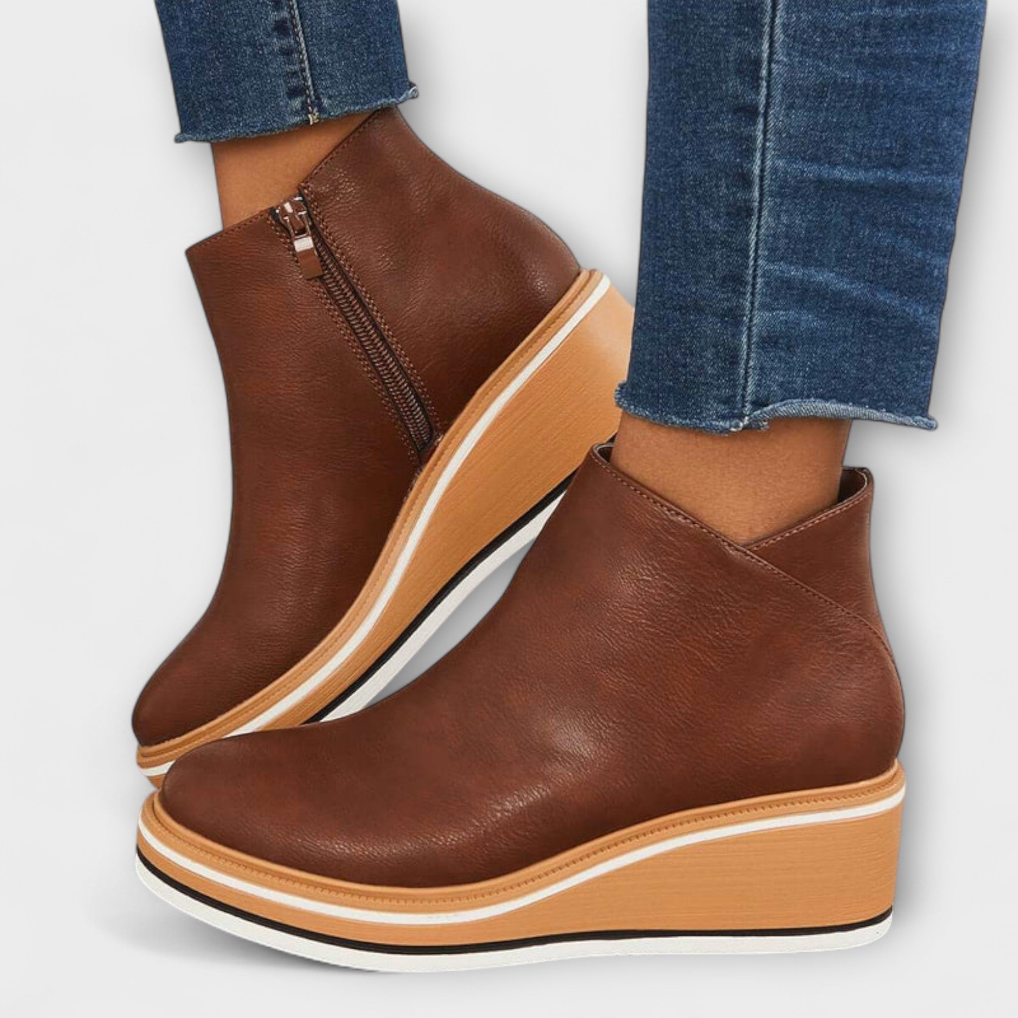 Mariana | Botas Elegantes e Confortáveis em Bege e Azul Escuro, do 35 ao 43