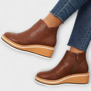 Mariana | Botas Elegantes e Confortáveis em Bege e Azul Escuro, do 35 ao 43