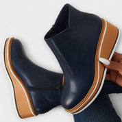 Mariana | Botas Elegantes e Confortáveis em Bege e Azul Escuro, do 35 ao 43
