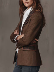 Gisèle | Blazer com Apliques de Chevron Impresso para Mulher
