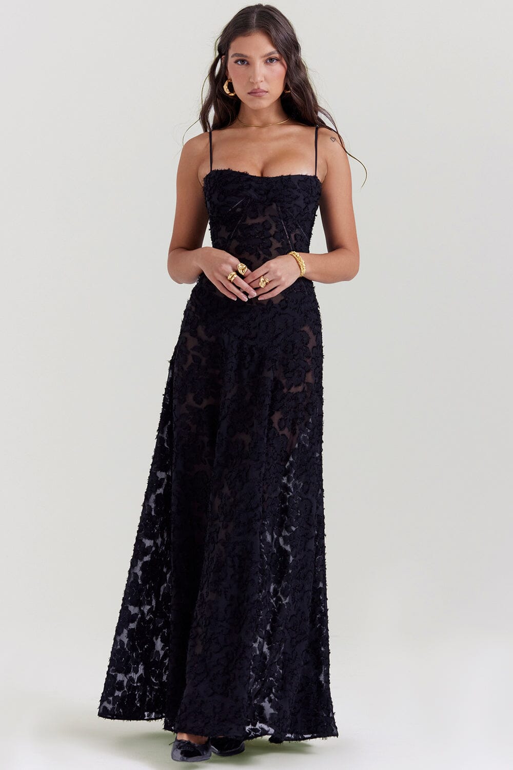 Serena - Vestido longo elegante para casamentos e eventos